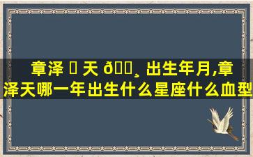 章泽 ☘ 天 🕸 出生年月,章泽天哪一年出生什么星座什么血型